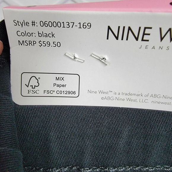Nine West Heidi Pull-On Crop Jeans Pants Black Women's Size 6 - Picture 7 of 8